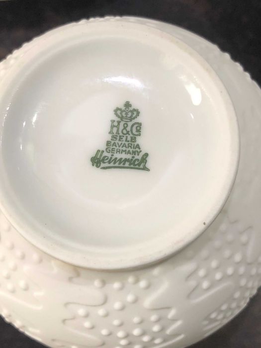 Serviciu din portelan alb biscuit Heinrich H & Co Selb Bavaria Germany