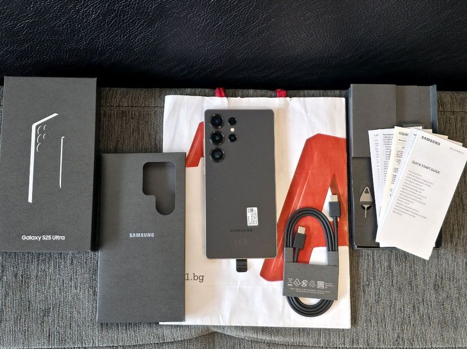 КАТО НОВ 256GB Samsung S25 Ultra 5G Гаранция от A1 до 2027г. BLACK