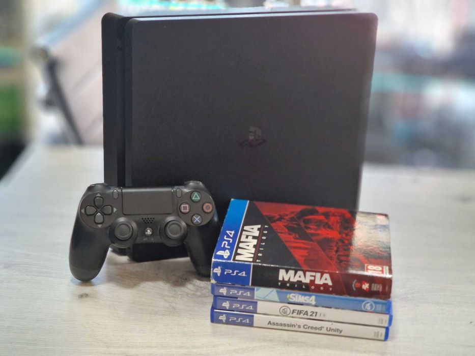 Sony PlayStation 4 Slim Jet Black 1TB (PS4 Slim 1TB) / 6 игри