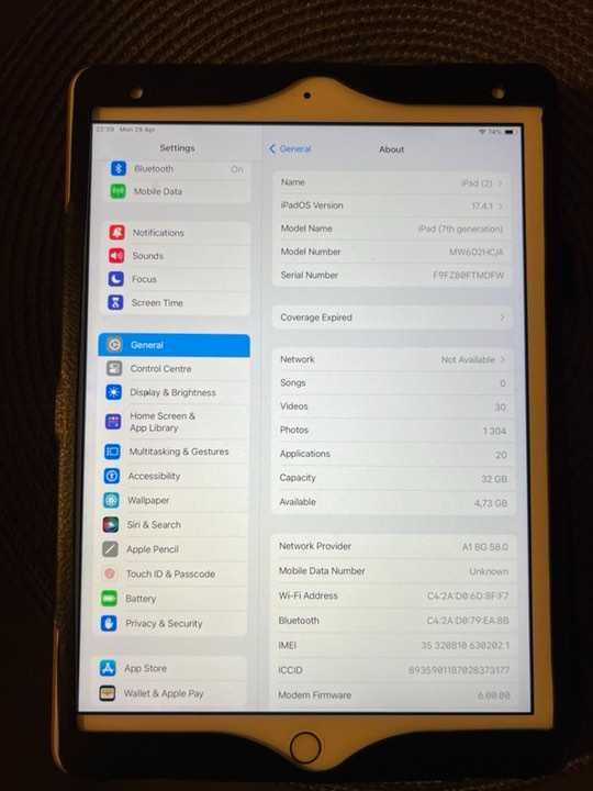 Apple iPad 7 10.2'', 32 GB, Cellular, Gold