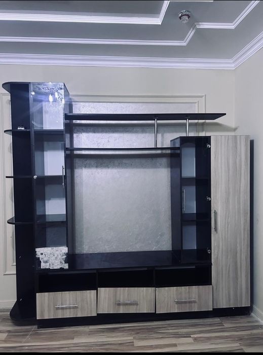 Теледидар,кітап шкафы