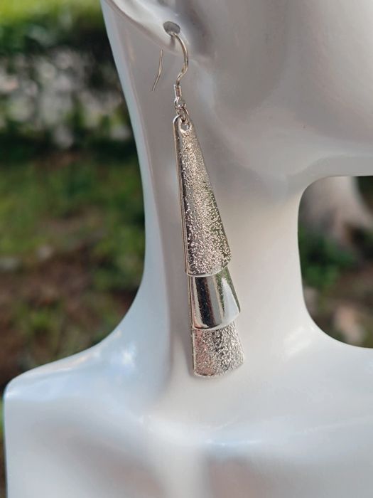 Vechi cercei placati cu argint, cu inchizatoare din argint de 925