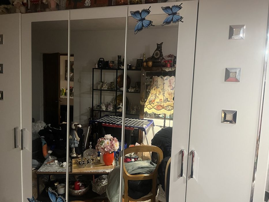 Vand dulao 5 usi alb cu oglinda