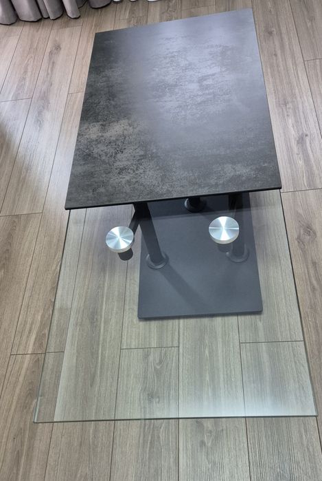 Măsuță de cafea extensibilă cu blat rotativ