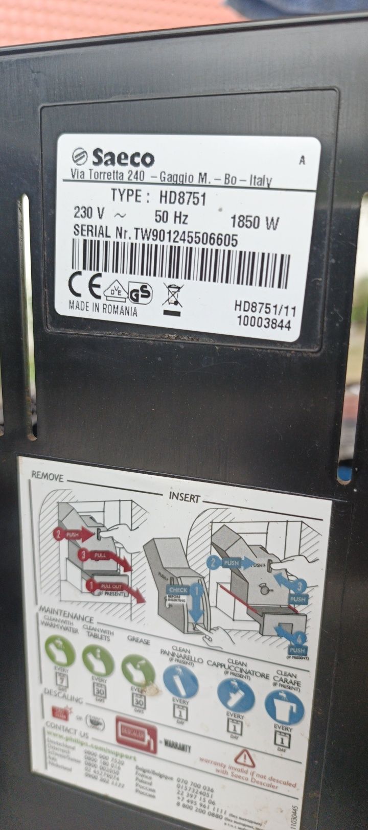 Saeco Intelia HD 8751 citiți anunțul!