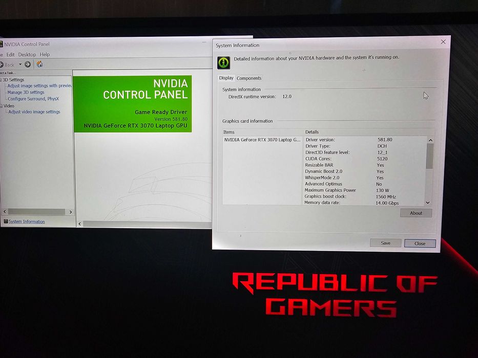 Laptop ASUS ROG ryzen 9 5900HX + RTX 3070 + 32 GB RAM 1.5 TB m2 SSD