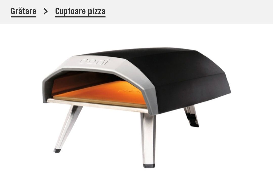 Cuptor pizza cu gaz Ooni Koda 12 oțel 62x39 cm argintiu/negru compact