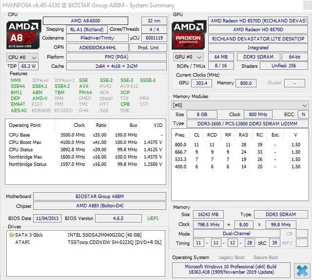 502S.Placa De Baza Biostar A88M,2xDDR3,Socket FM2+