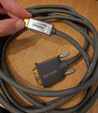 Cablu DVI-D la HDMI super calitate Belkin 3metri 4k full hd