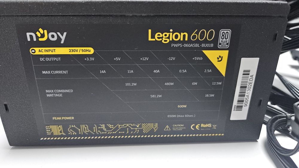 Vand sursa Legion 600 W 80Plus Silver