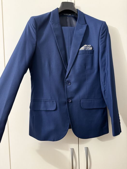 Costum albastru inchis Marecom, marimea 46