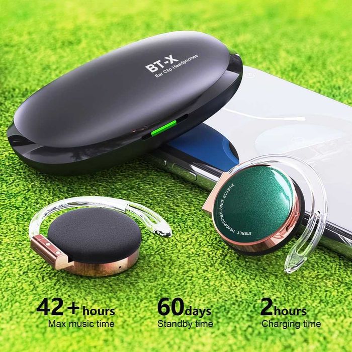 Căști On Ear Bluetooth 5.3,clips pe ureche,4 microfoane,BEVCEFCC BT-X