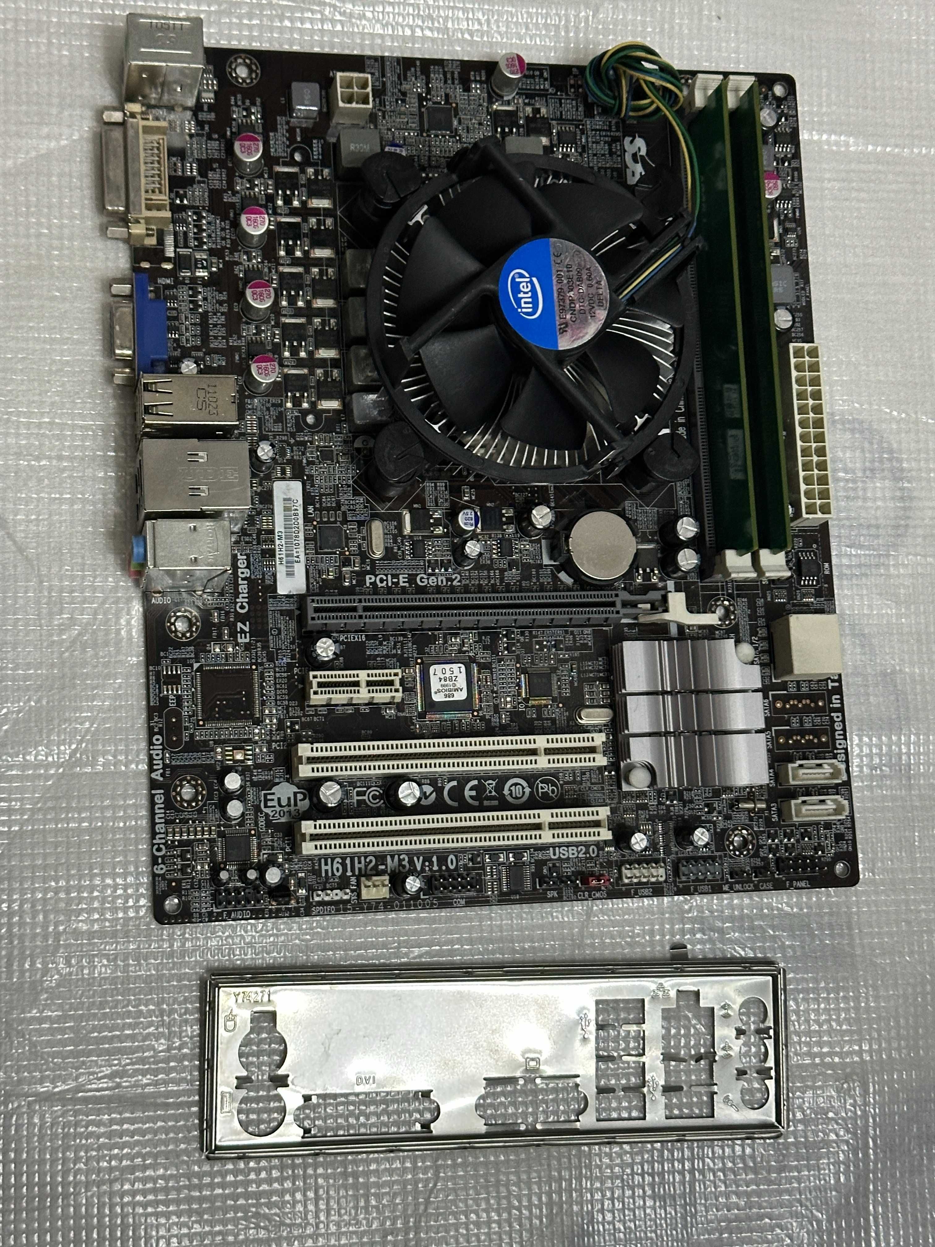 Материнская плата ECS i3-2120 DDR3 4Gb + кулер