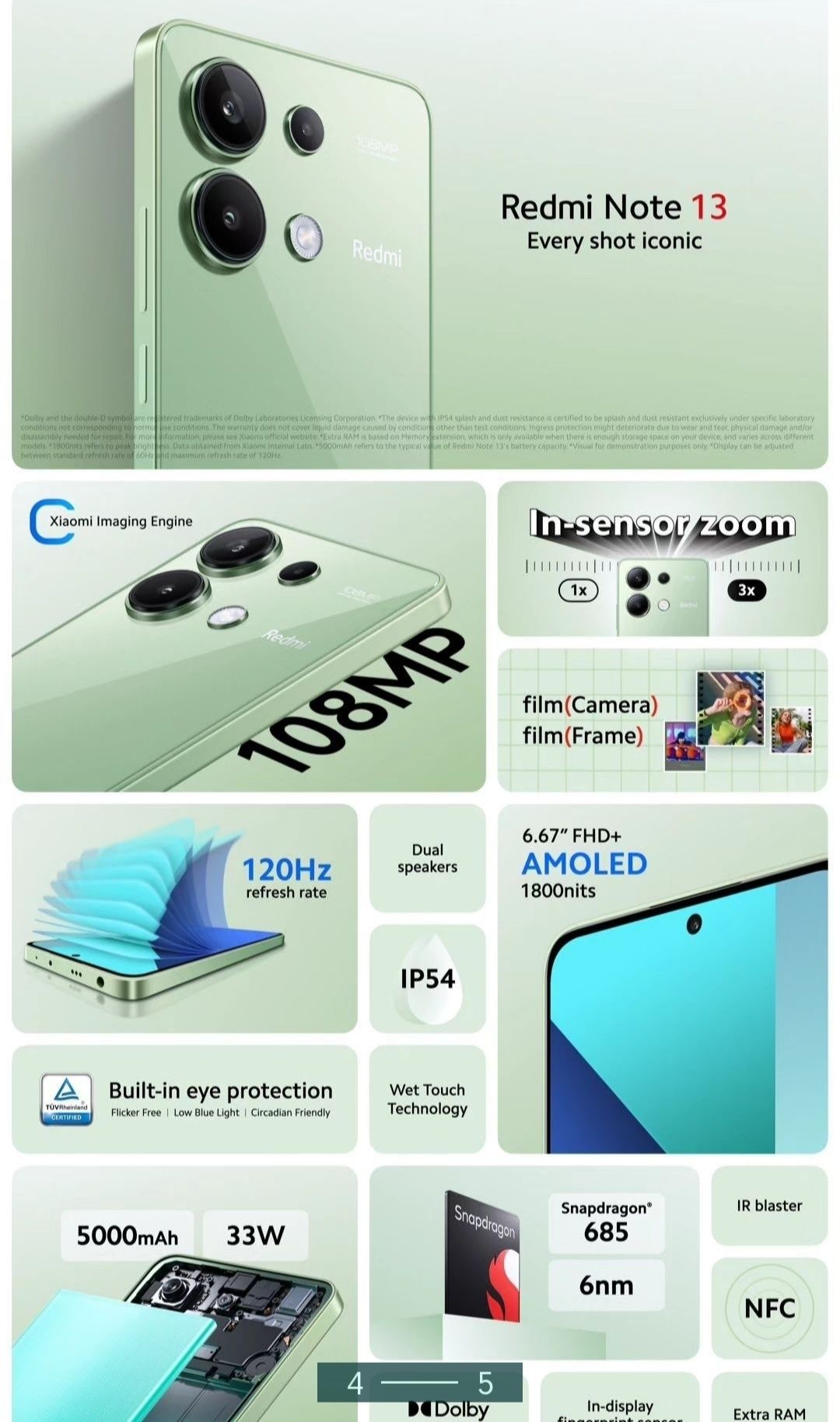 Xiaomi Redmi Note 13 Global New 2024, Uzimei/Garantiya/Dastafka