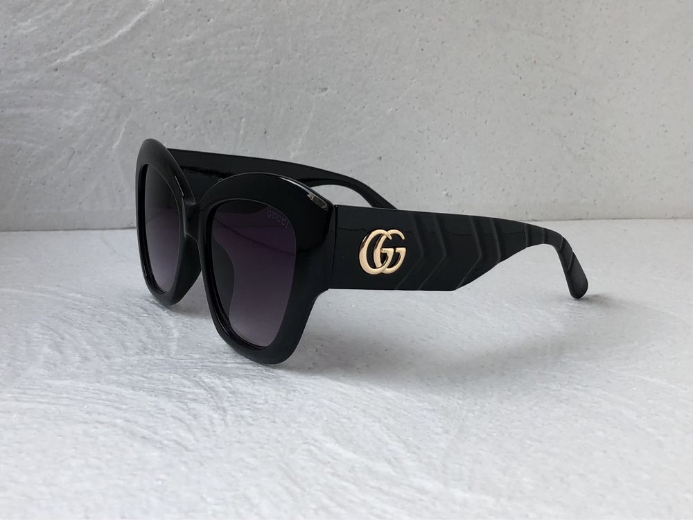 Gucci Дамски слънчеви очила котка  черни GU 0808