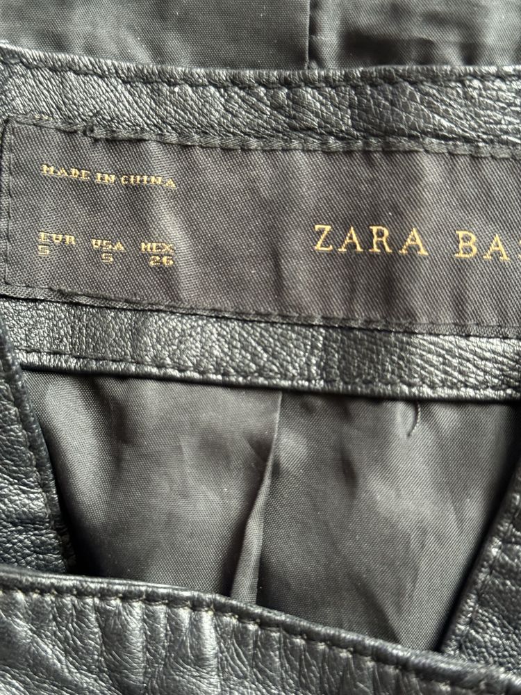 Zara естествена кожа яке