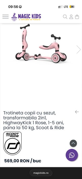 Trotineta Scoot and Ride 2in1 Roz