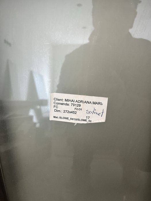 Vand geam de baie, tamplarie salamander ch 3 foi de sticla, mat