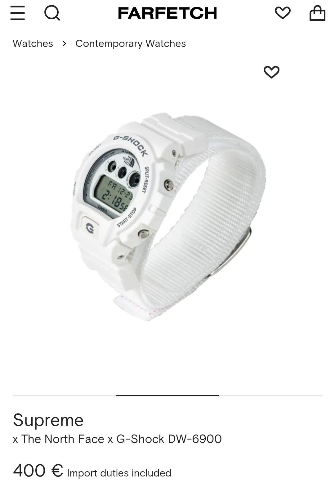 Часовник G-shock Supreme x The North Face