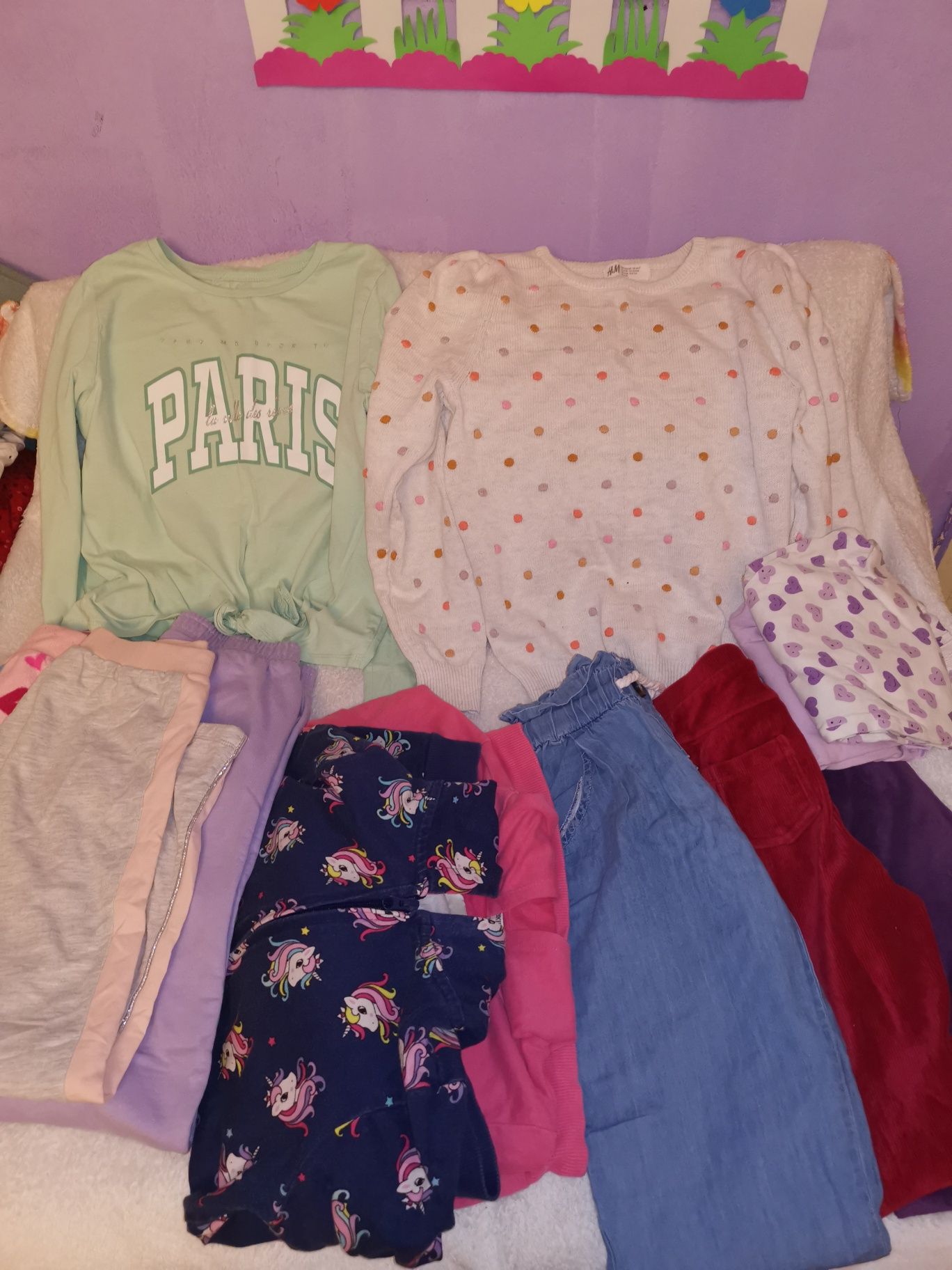 Lot hăinuțe 6-7 ani geacă imblanita, pantaloni, pijama