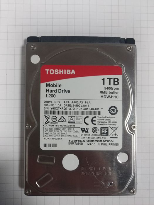 Продам жёсткий диск для ноутбука 1TB