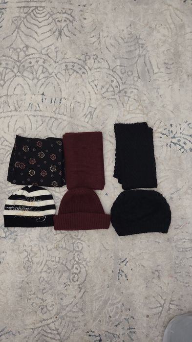 Шапка+ шарф б/у теплые