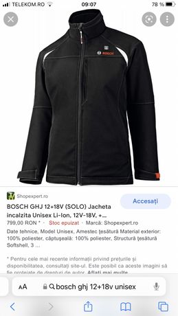 Bosch GHJ 12-18V jacheta incalzita unisex