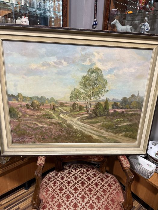 стара красива картина маслени бои платно автор