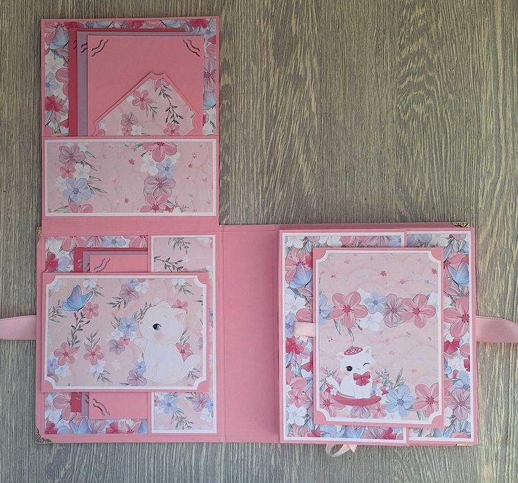 Албум за снимки "Котенце" в розово, ръчна изработка /63.17