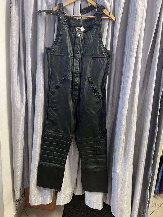 Pantaloni /Salopeta moto piele mar 52