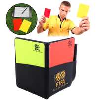 Картони за футболни съдии , тефтер , червен жълт картон , съдия футбол
