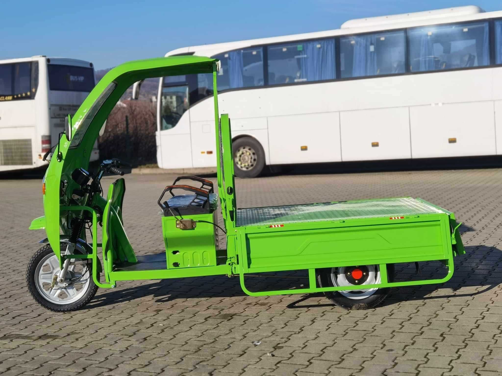 Triciclu electric THOR STAR VERDE PLUS cu cabina FARA PERMIS Agramix