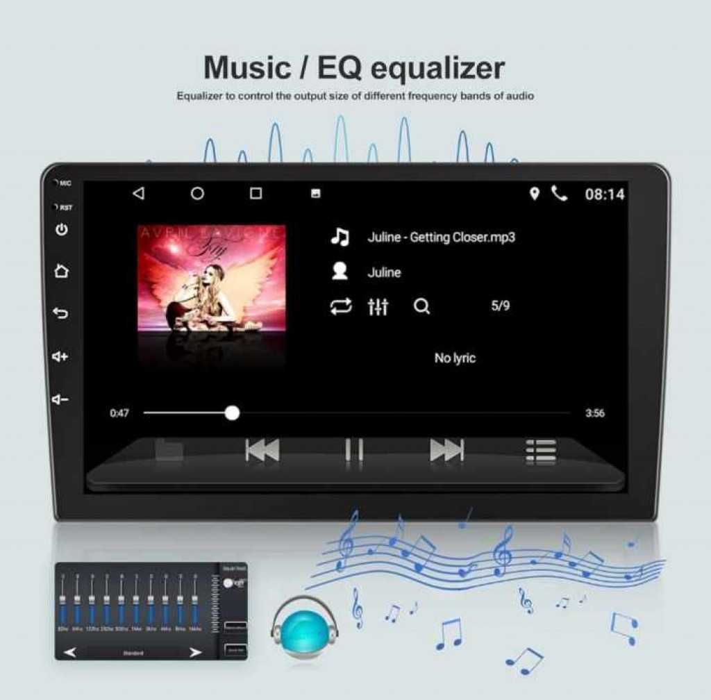 Мултимедия с GPS 10,1 Инча за кола ,1 Din, Bluetooth,радио,WiFi,Mirror