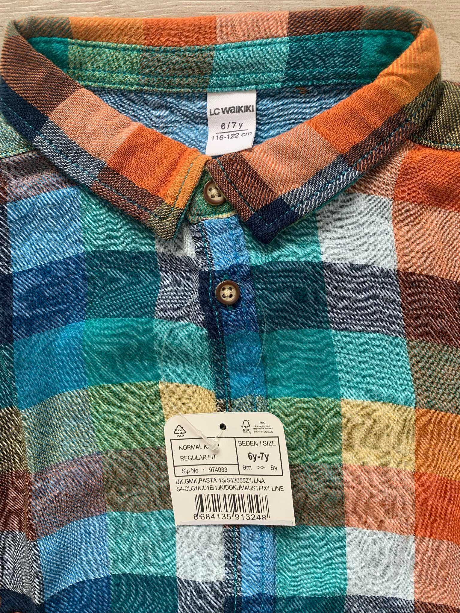 Детска карирана риза с дълъг ръкав LC WAIKIKI размер 116 см - 122 см