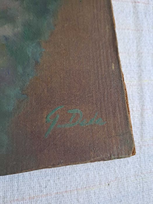 tablou pictura veche romaneasca semnata datata