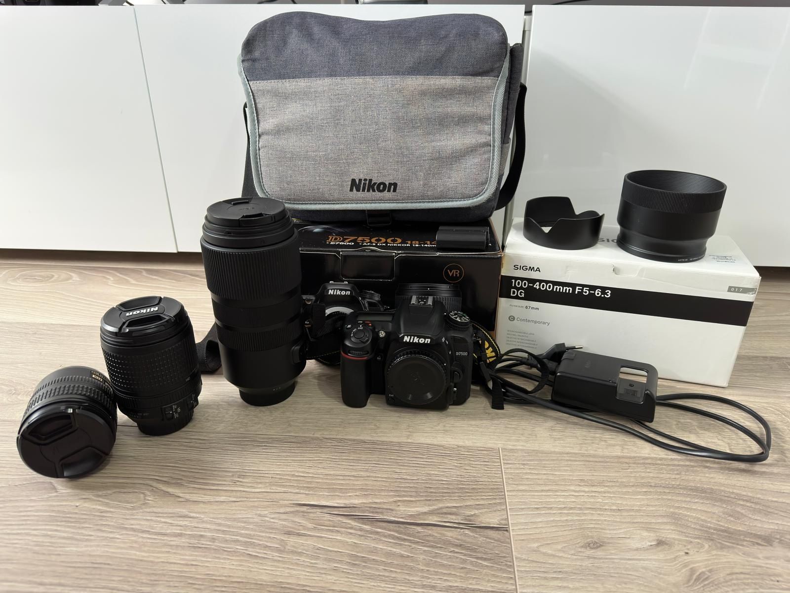 Aparat foto DSLR NIKON D7500 cu 3 obiective (Canon,Sony,Olympus)