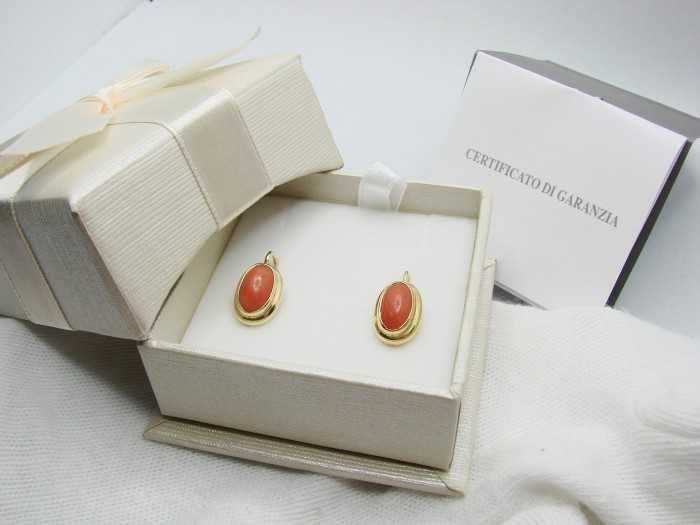 Cercei Aur 18K Coral Natural clasic unicat