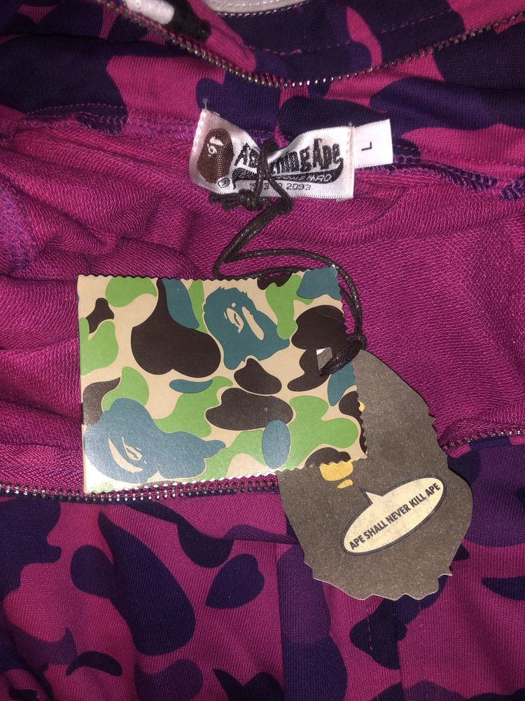 Hanorac bape mov / bape hoodie purple marime L