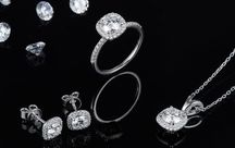 Set Cercei, Colier si Inel Diamant Moissanite 1ct Argint 925