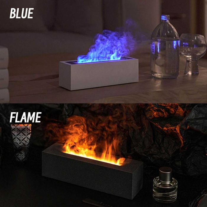 Difuzor aromaterapie efect flacara umidificator aer USB 7 culori LED