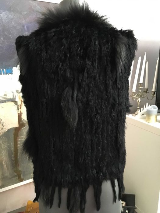 ELLA Copenhagen елек с естествен косъм заек и лисица S/M