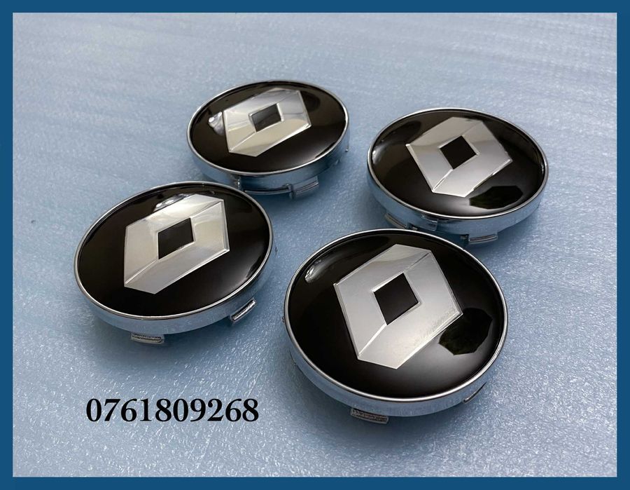 Set 4 capace negre 60mm jante aliaj Renault