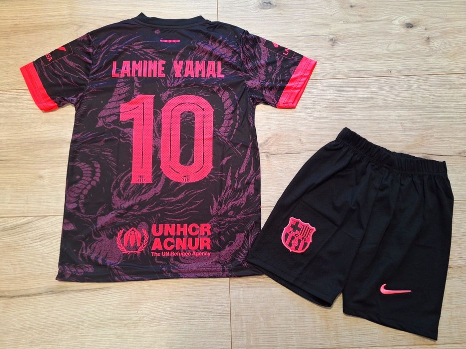 Детски флуоресцентен футболен екип на Барселона #Ламин Ямал #10!