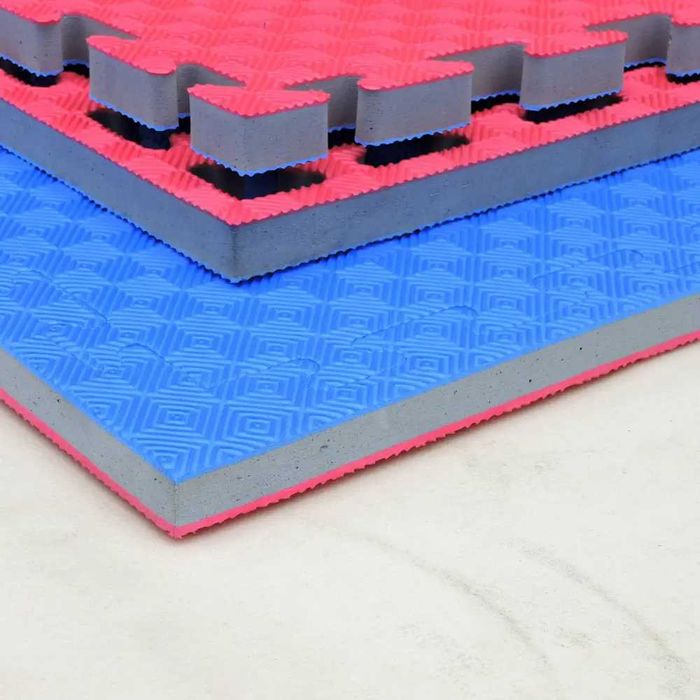 Настилка Татами – 100×100×2,5 см Синьо-Червено, Настилки