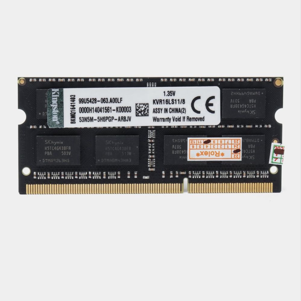 Оперативная память SoDIMM Kingston DDR3, 8 ГБ, 1600 МН, для ноутбука