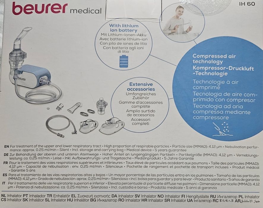 Inhalator aerosoli portabil, IH60, Beurer