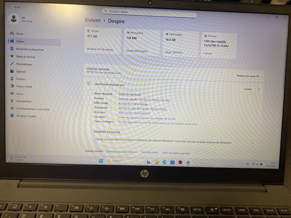 HP 250, Intel Core i5-1334U, 16GB ram, 512GB SSD, #41728