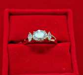 GR68,inel placat aur 14k,model logodna, zirconii albe