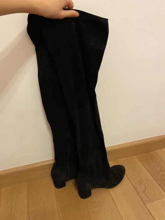 Cizme negre piele intoarsa integral masura 40