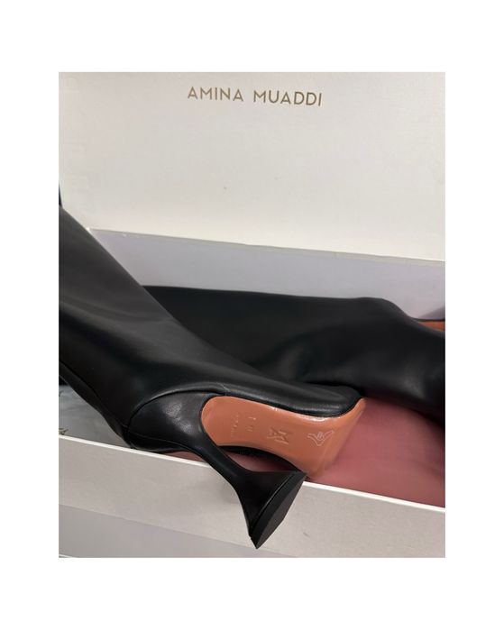 Amina Muaddi дамски ботуши от естествена кожа New Season